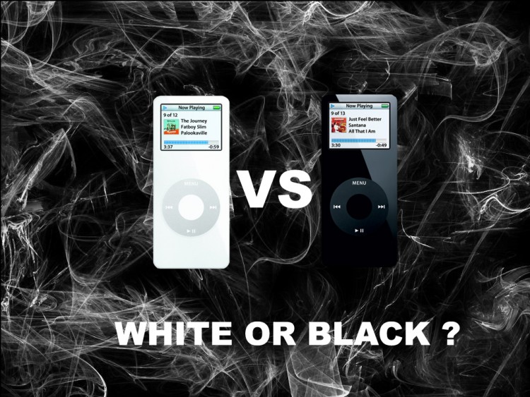 Fonds d'cran Informatique Apple -Ipod- White VS Black