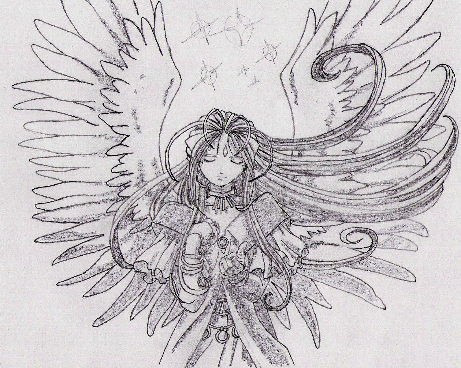 Wallpapers Art - Pencil Manga - Ah ! My Goddess Belldandy