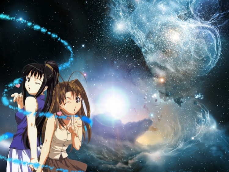 Wallpapers Manga Love Hina Naru et Motoko dans les toiles