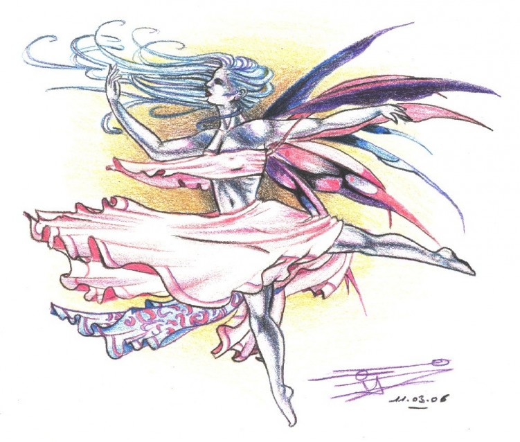 Fonds d'cran Art - Crayon Fantasy - Fes Dance d'une fe