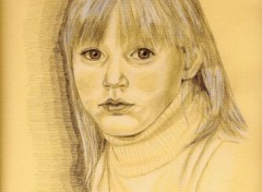 Fonds d'cran Art - Crayon Portrait de petite fille