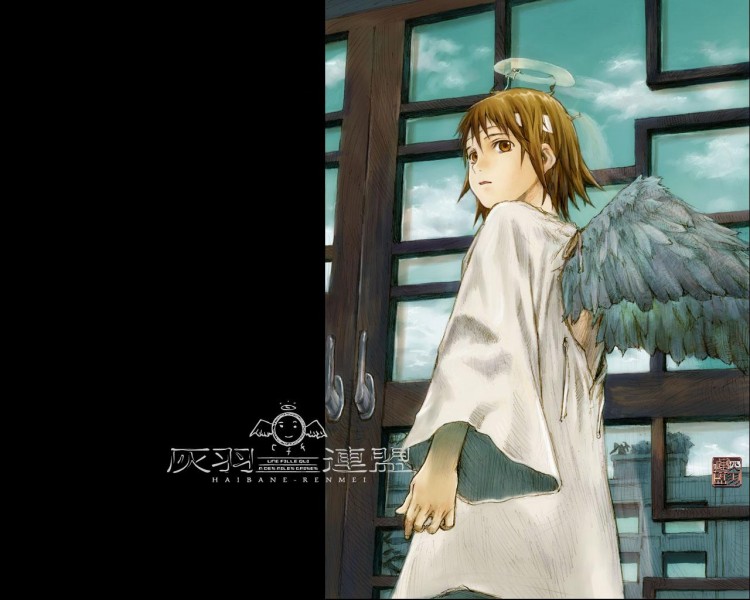 Fonds d'cran Manga Haibane Renmei - la Fdration des Ailes Grises L'ange tomber du ciel