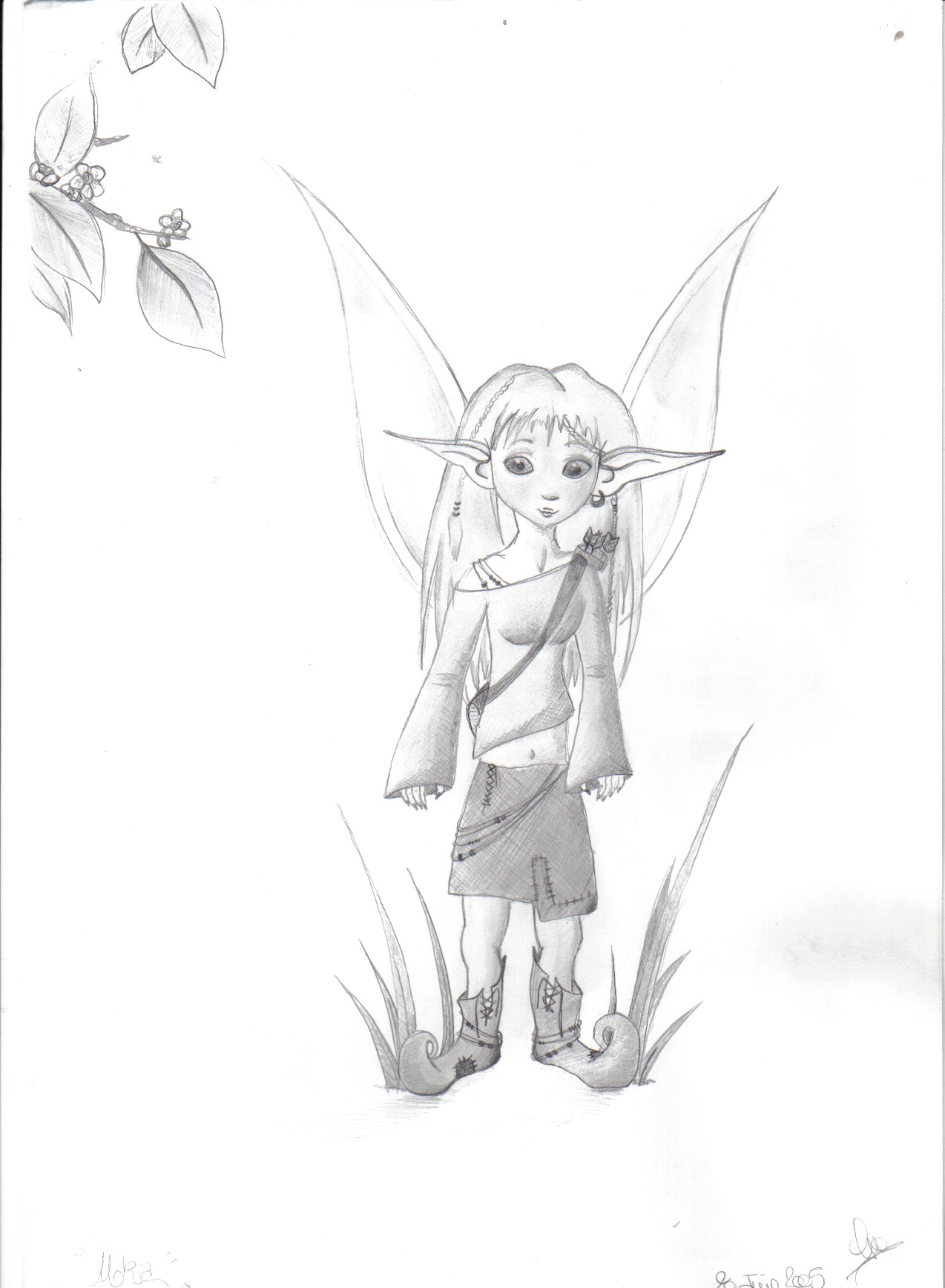 Fonds d'cran Art - Crayon Fantasy - Elfes Elf simple