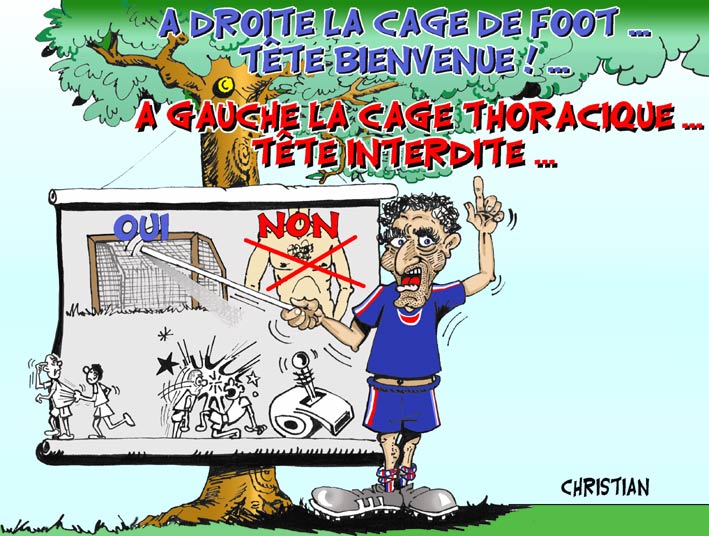 Fonds d'cran Art - Crayon BDs - Dessin d'actualit UNE TTE OUI, MAIS NE PAS SE TROMPER DE CAGE !