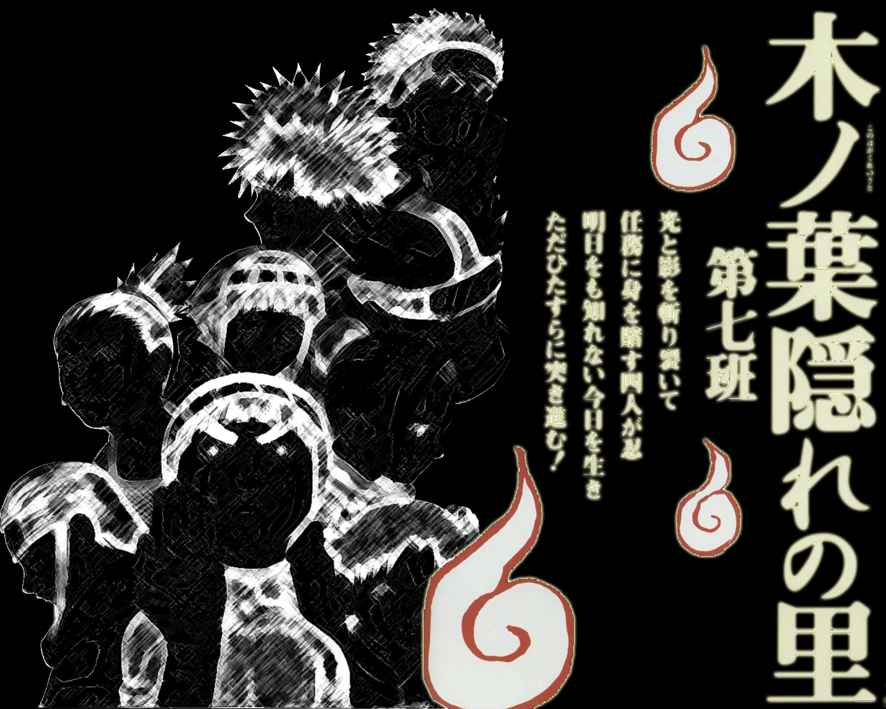 Wallpapers Manga Naruto Tem konoha,texte et ombre