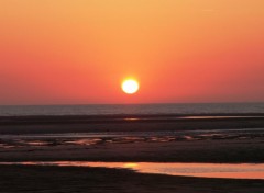 Fonds d'cran Nature coucher de soleil sur la plage de berck