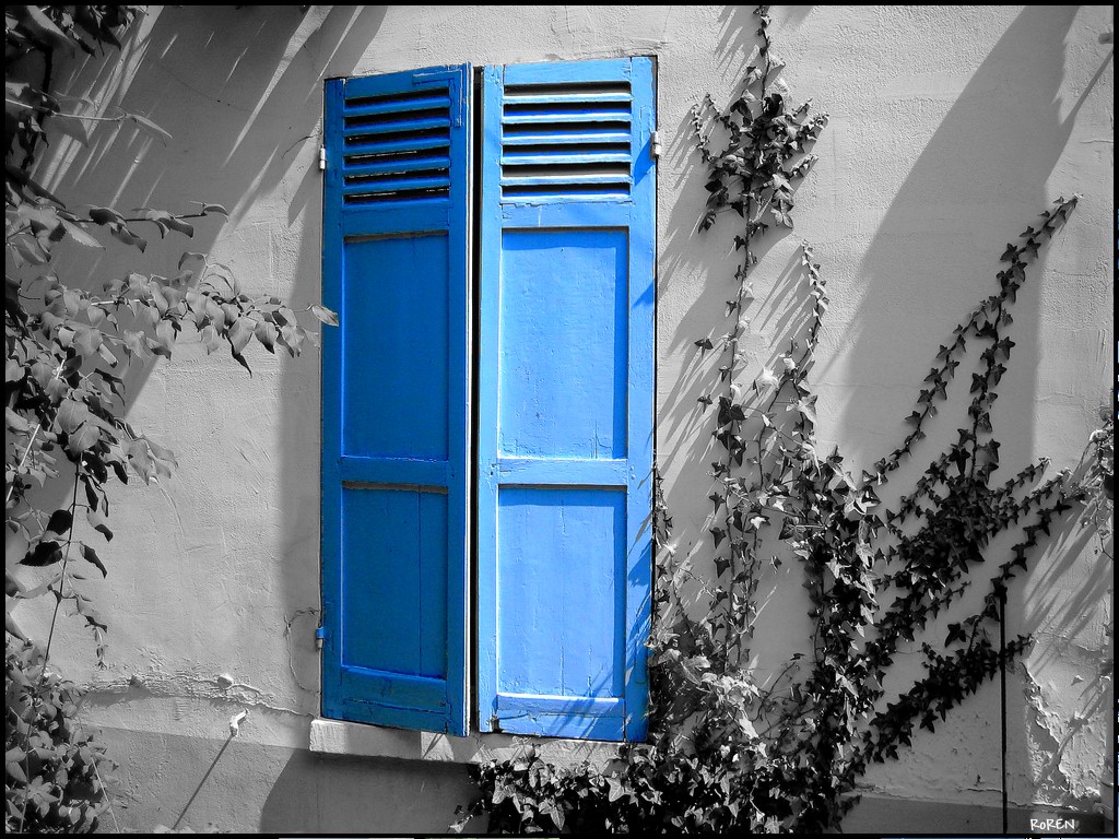 Fonds d'cran Constructions et architecture Portes - Fentres - Porches LES VOLETS BLEU