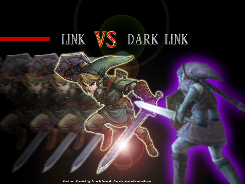 Fonds d'cran Jeux Vido The Legend of Zelda - Twilight Princess Link vs Dark Link