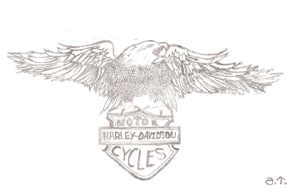 Fonds d'cran Art - Crayon Logotype Aigle Harley-Davidson