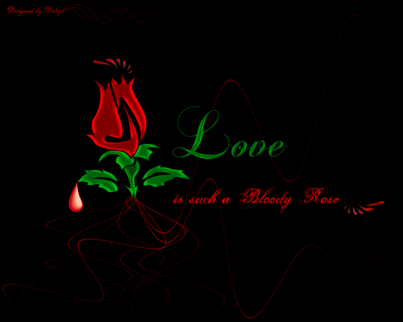 Wallpapers Digital Art Style Dark Bloody Rose