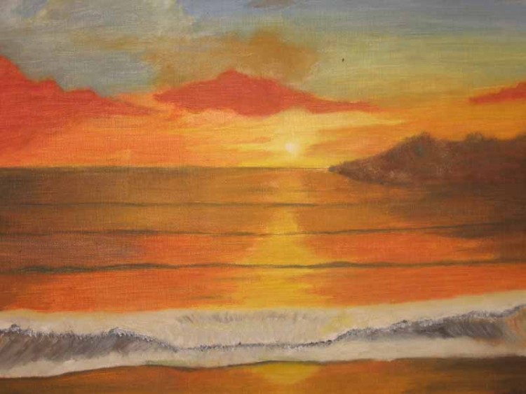 Fonds d'cran Art - Peinture Paysages Divers couch de soleil