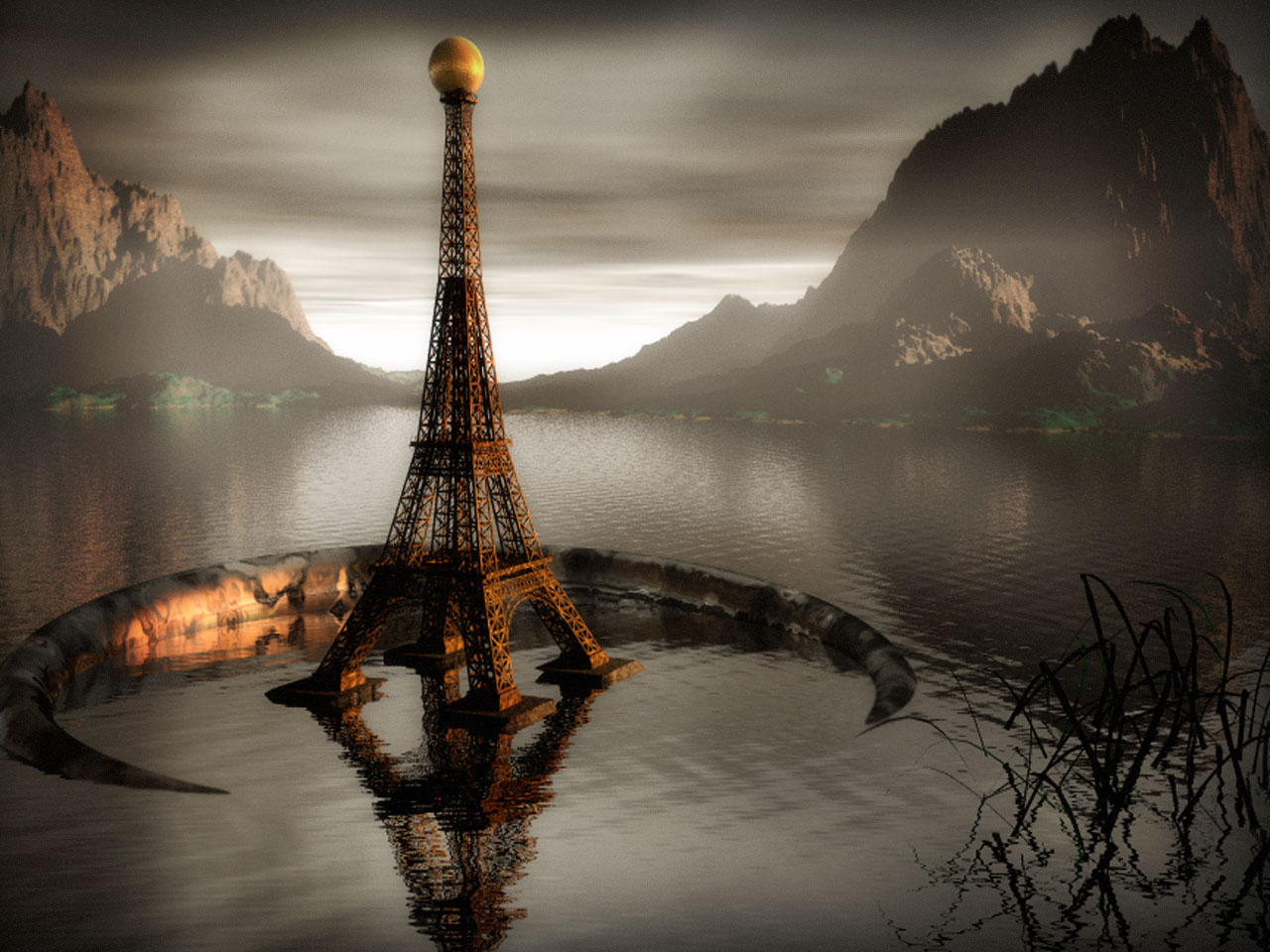 Fonds d'cran Art - Numrique 3D - Bryce Eiffel