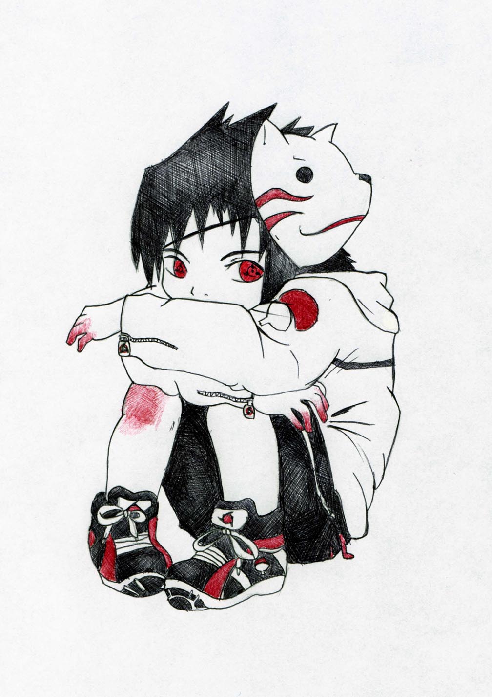 Fonds d'cran Art - Crayon Manga - Naruto Sasuke enfant