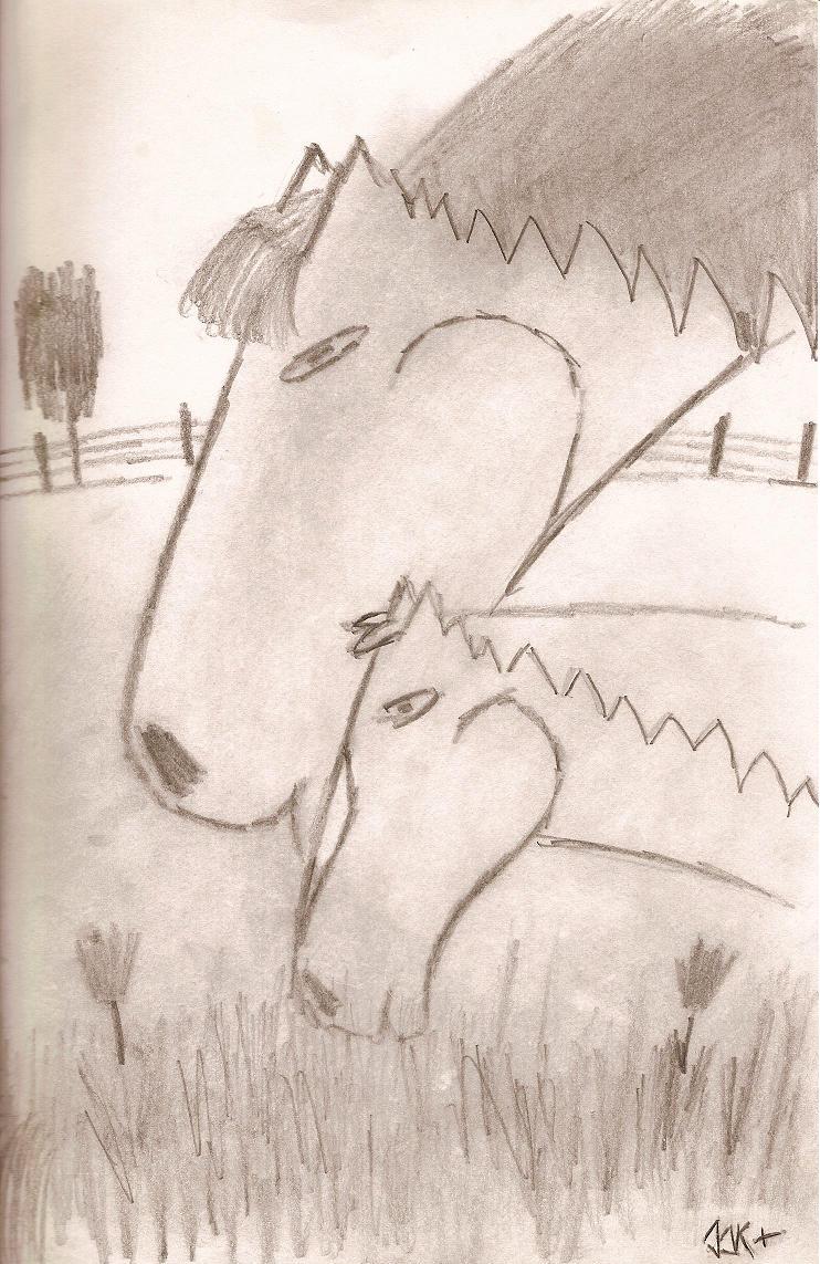 Fonds d'cran Art - Crayon Animaux - Chevaux chevaux