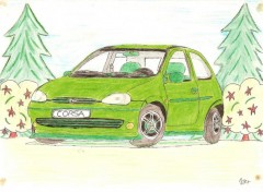 Fonds d'cran Art - Crayon opel corsa