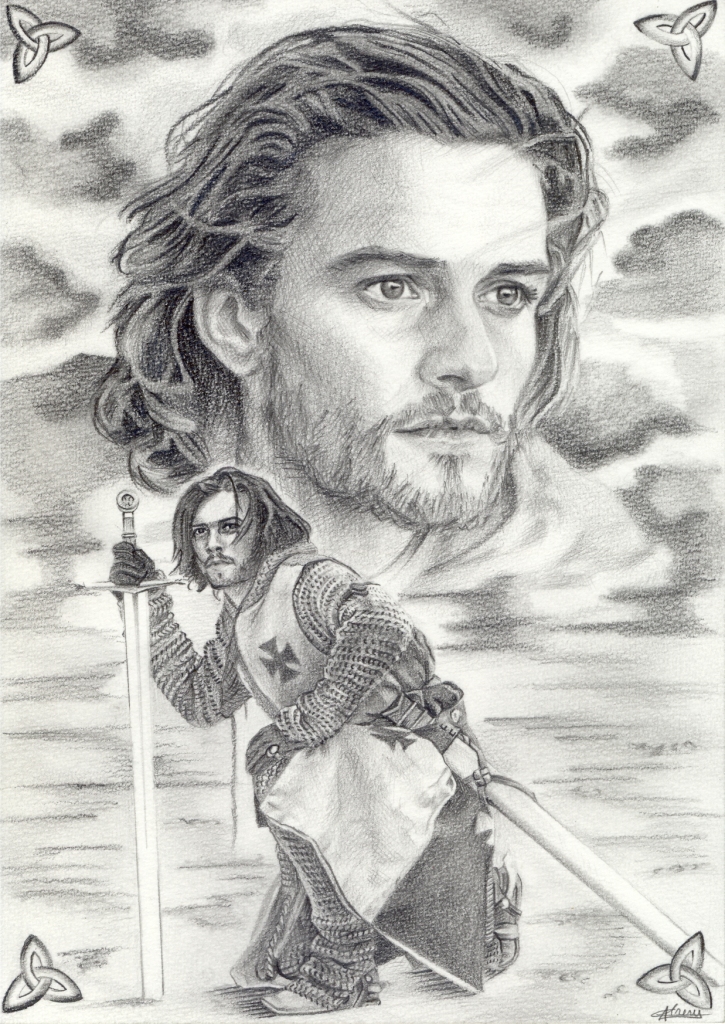 Fonds d'cran Art - Crayon Portraits Orlando Bloom dans Kingdom of heaven