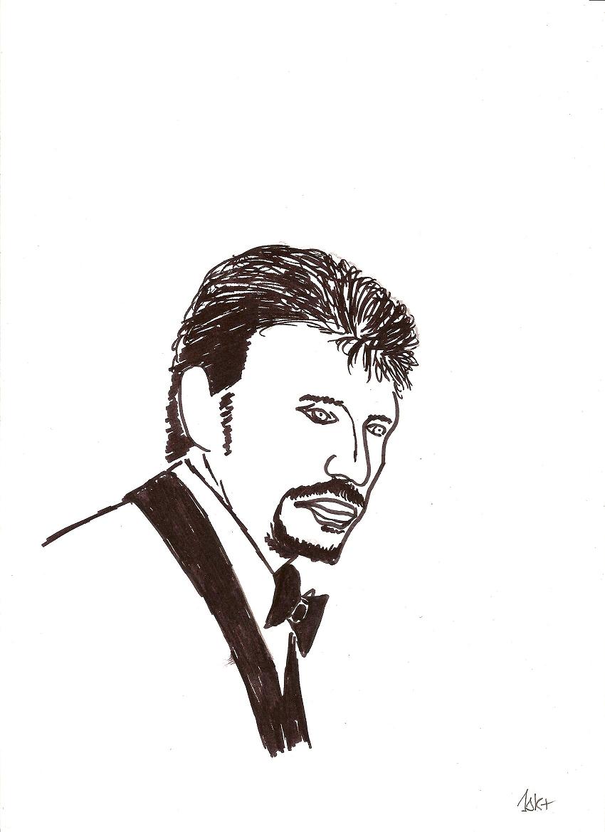 Wallpapers Art - Pencil Portraits johnny hallyday