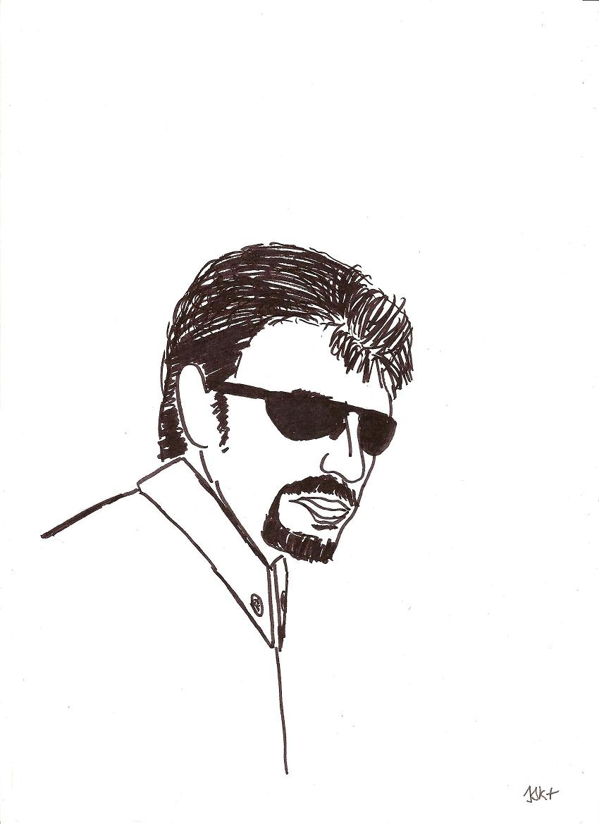 Wallpapers Art - Pencil Portraits johnny hallyday 2