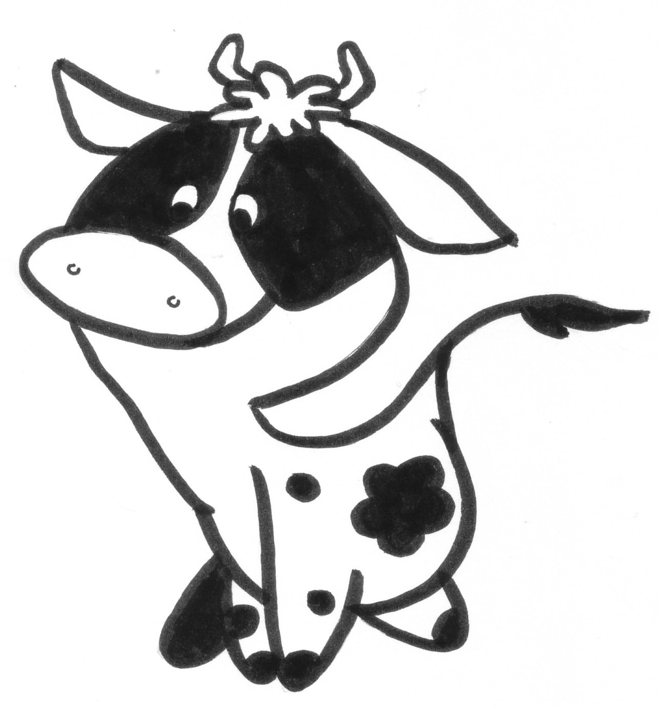 Fonds d'cran Art - Crayon Animaux - Vaches The cow...