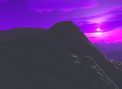 Wallpapers Digital Art Montagne sous soleil violet