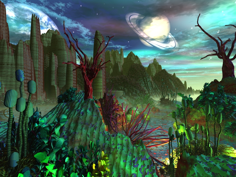 Wallpapers Digital Art 3D - Vue Monde extraterrestre