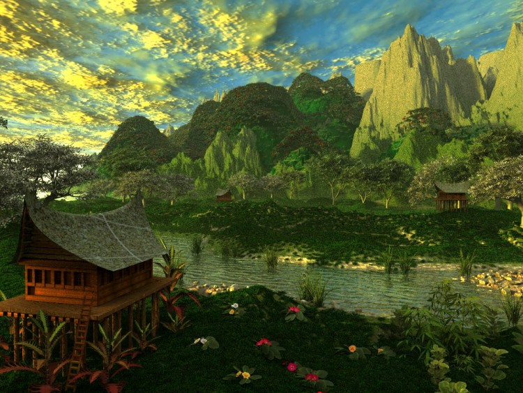 Wallpapers Digital Art 3D - Vue Un coin tranquille