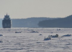 Fonds d'cran Bateaux Minralier dans la glace