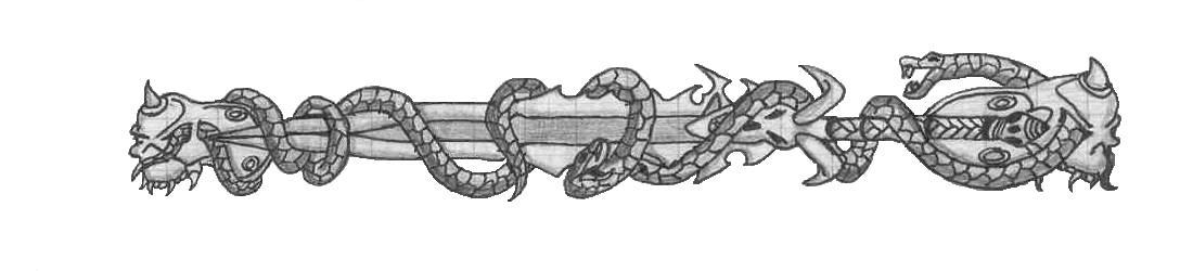 Fonds d'cran Art - Crayon Fantasy - Armes epe avec serpents