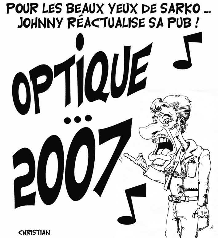 Fonds d'cran Art - Crayon Politique JOHNNY SOUTIENT A FOND SARKO ...