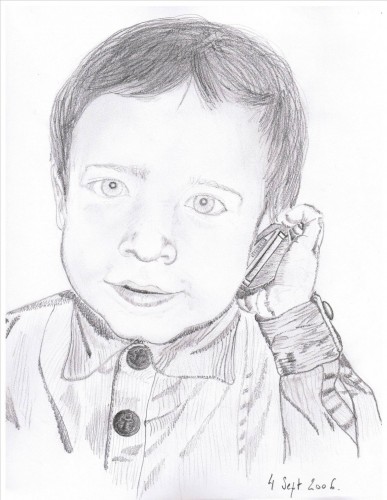 Wallpapers Art - Pencil Portraits Portrait enfant 2 ans