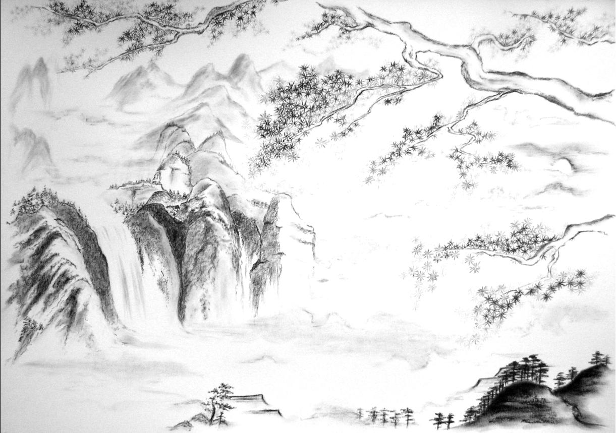 Wallpapers Art - Pencil Landscapes Chinese Landscape