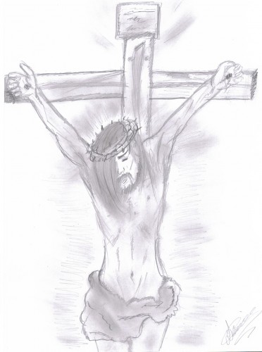 Fonds d'cran Art - Crayon Scnes religieuses Jsus Christ Sur la Croix