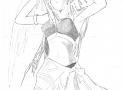 Wallpapers Art - Pencil fille en vac