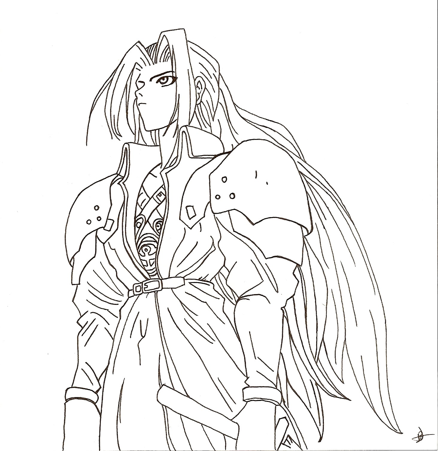 Fonds d'cran Art - Crayon Manga - Final Fantasy sephiroth