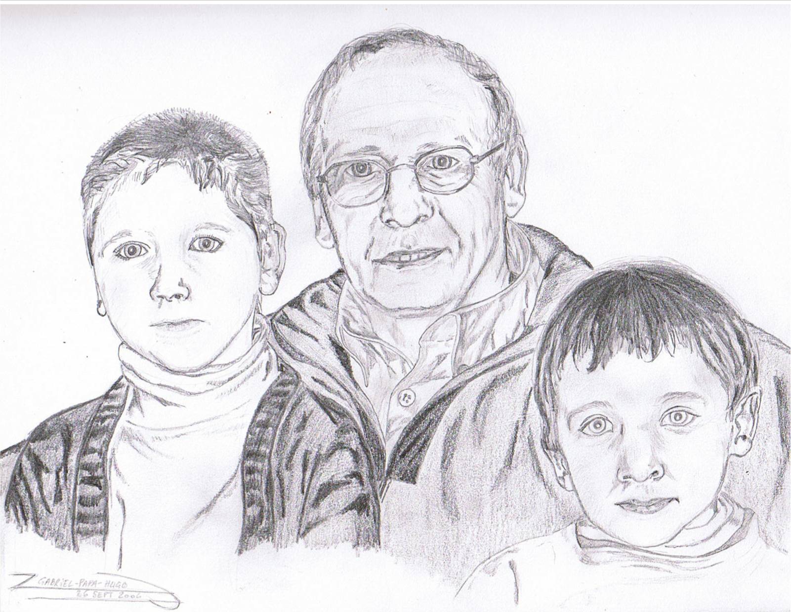 Wallpapers Art - Pencil Portraits Gabriel, Michel, Hugo