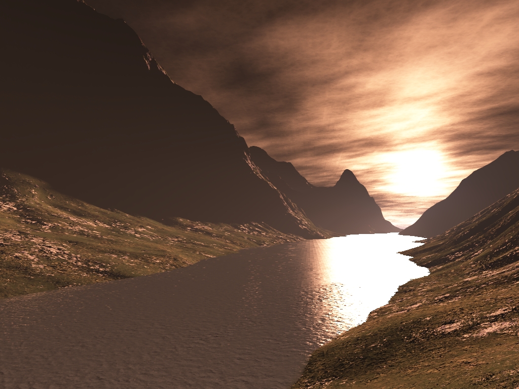 Wallpapers Digital Art 3D - Terragen coucher de soleil