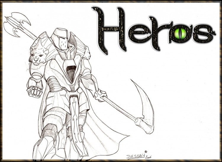 Fonds d'cran Art - Crayon Fantasy - Guerriers Heros