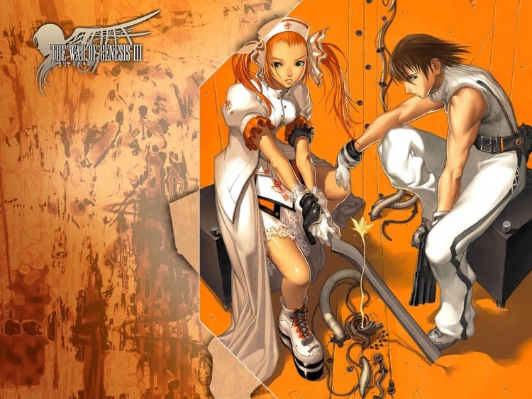 Fonds d'cran Manga War Of Genesis III orange