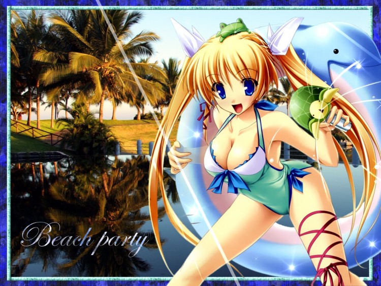 Fonds d'cran Manga Girl beach party