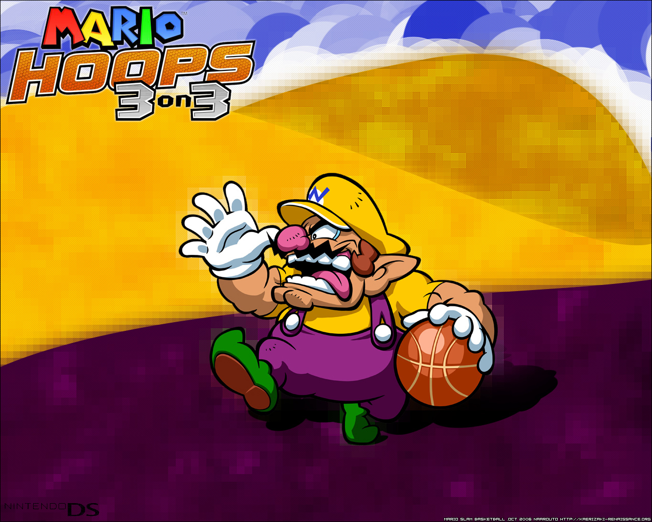 Fonds d'cran Jeux Vido Mario Slam Basketball Wario.