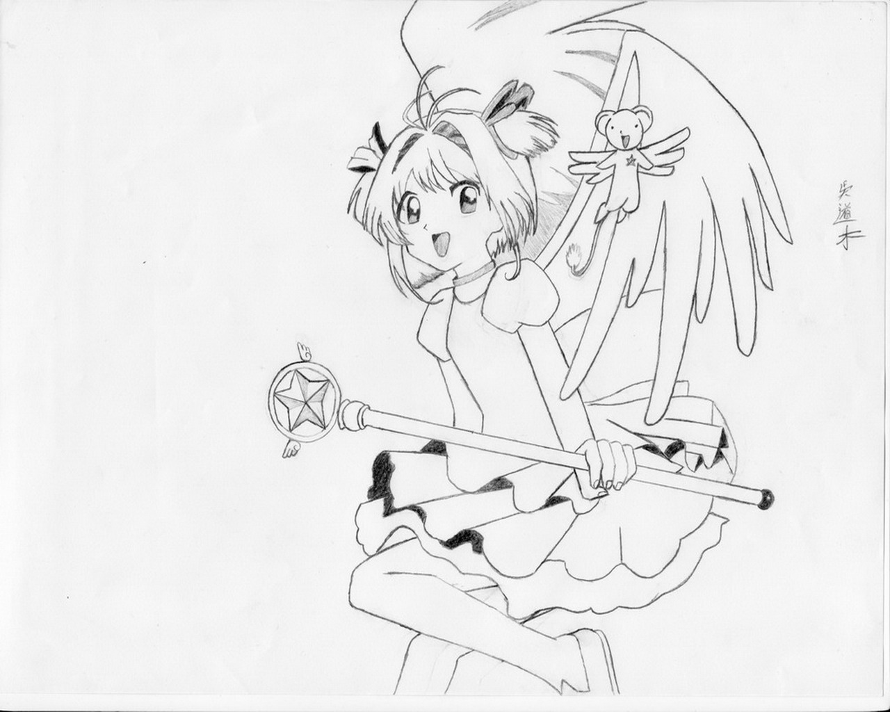 Fonds d'cran Art - Crayon Manga - Sakura Sakura & kiro