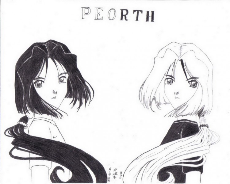 Wallpapers Art - Pencil Manga - Ah ! My Goddess Peorth alter ego