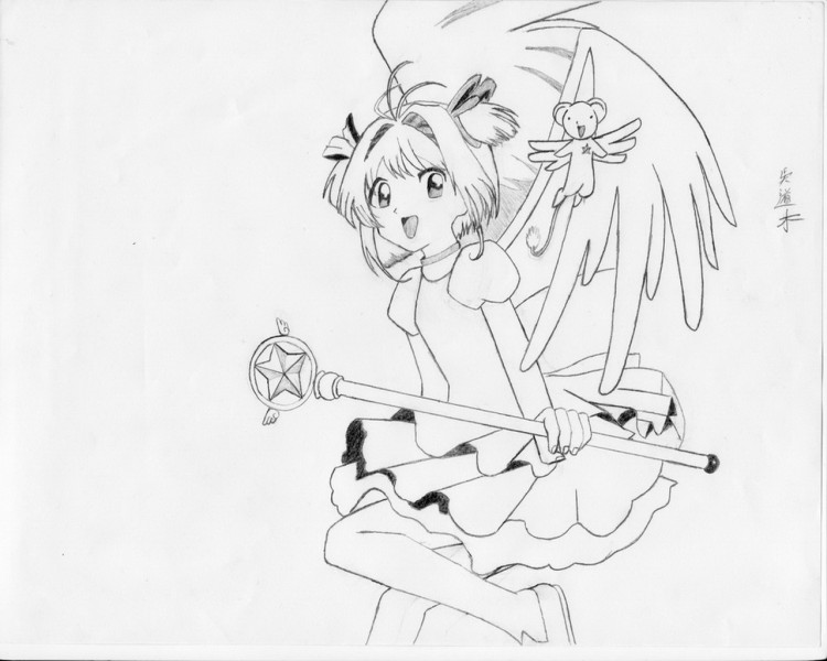 Fonds d'cran Art - Crayon Manga - Sakura Sakura & kiro