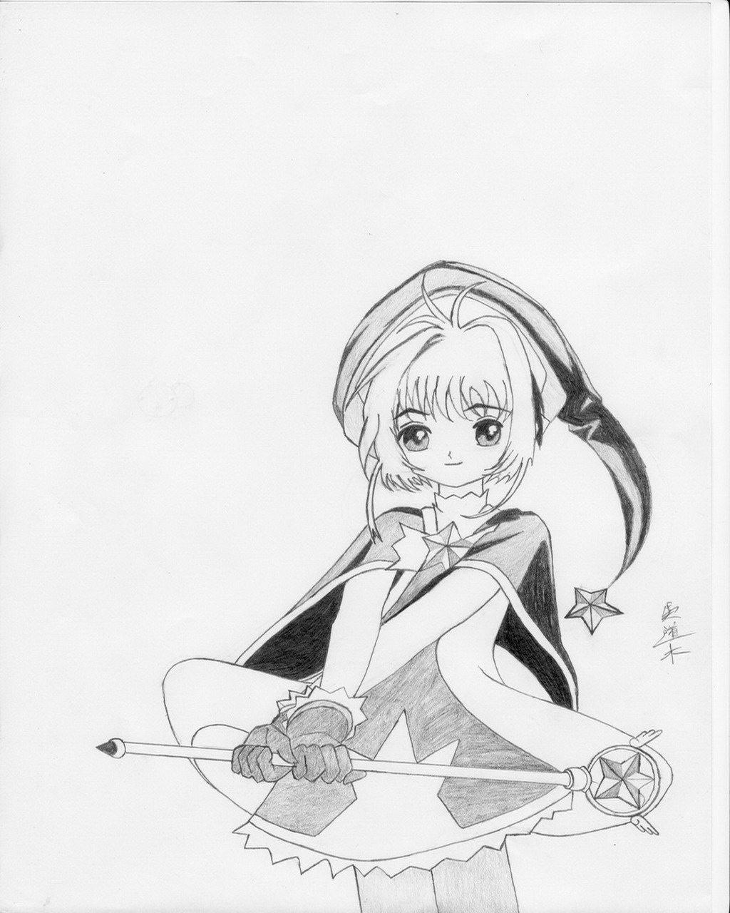 Wallpapers Art - Pencil Manga - Sakura Sakura hollymoon