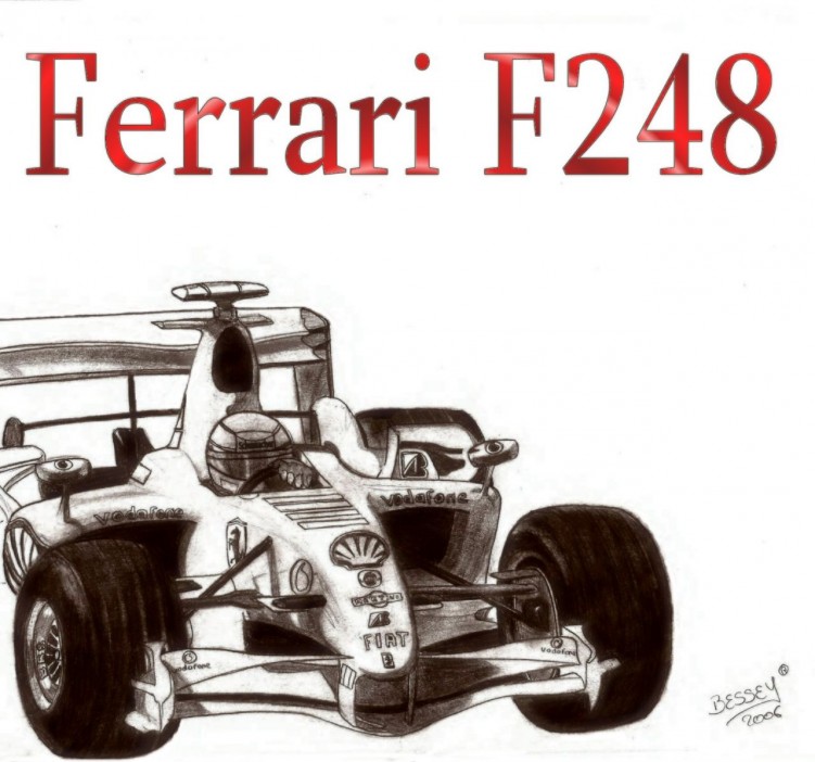 Wallpapers Art - Pencil Cars and motorbikes Ferrari f248