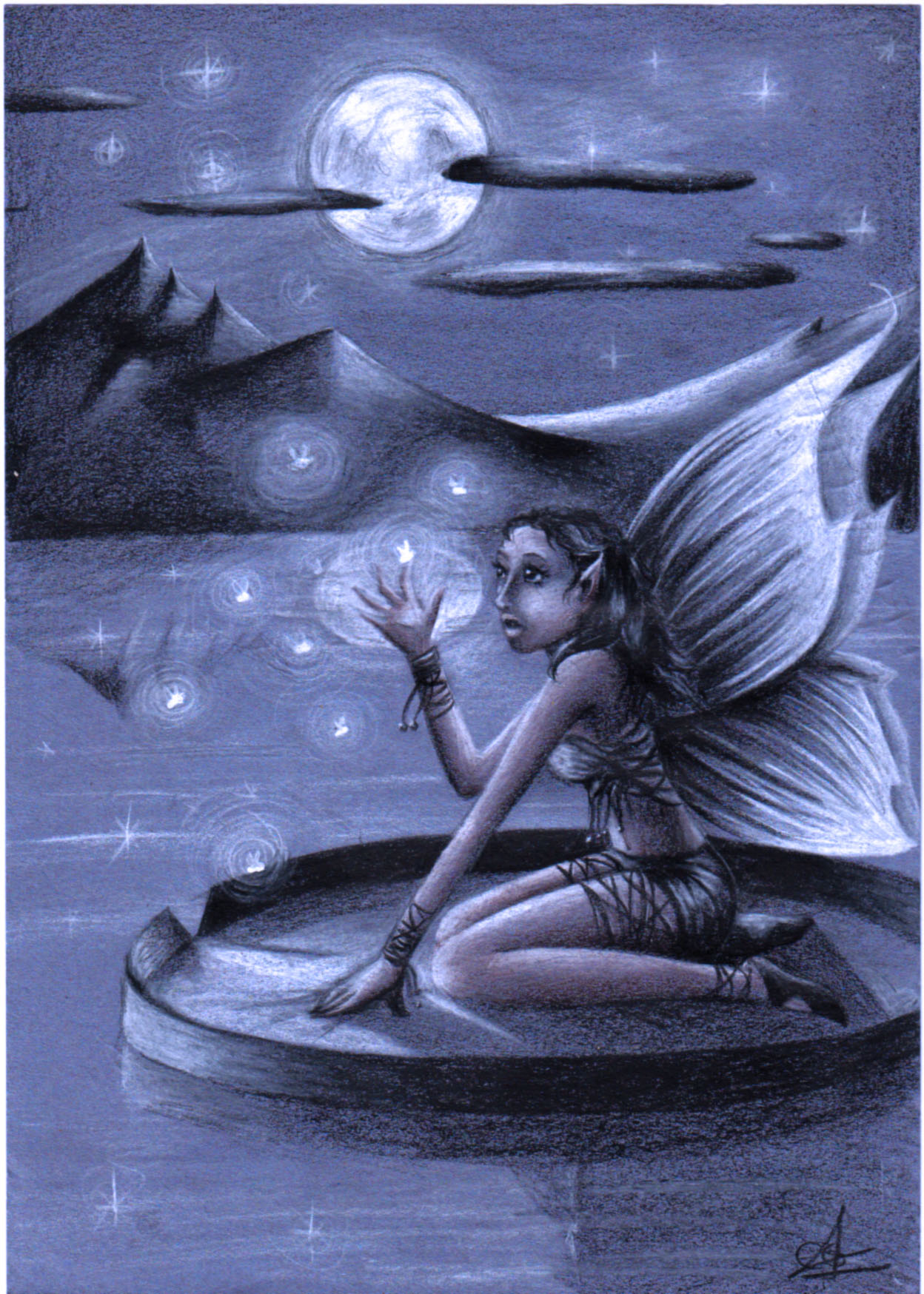 Wallpapers Art - Pencil Fantasy - Fairies la fe Luciole