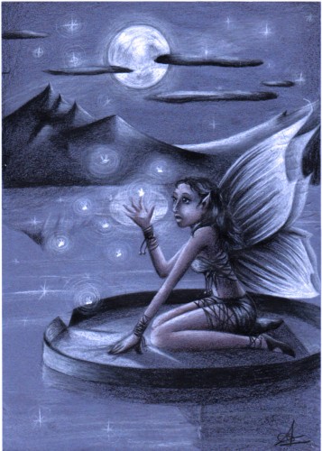 Wallpapers Art - Pencil Fantasy - Fairies la fe Luciole