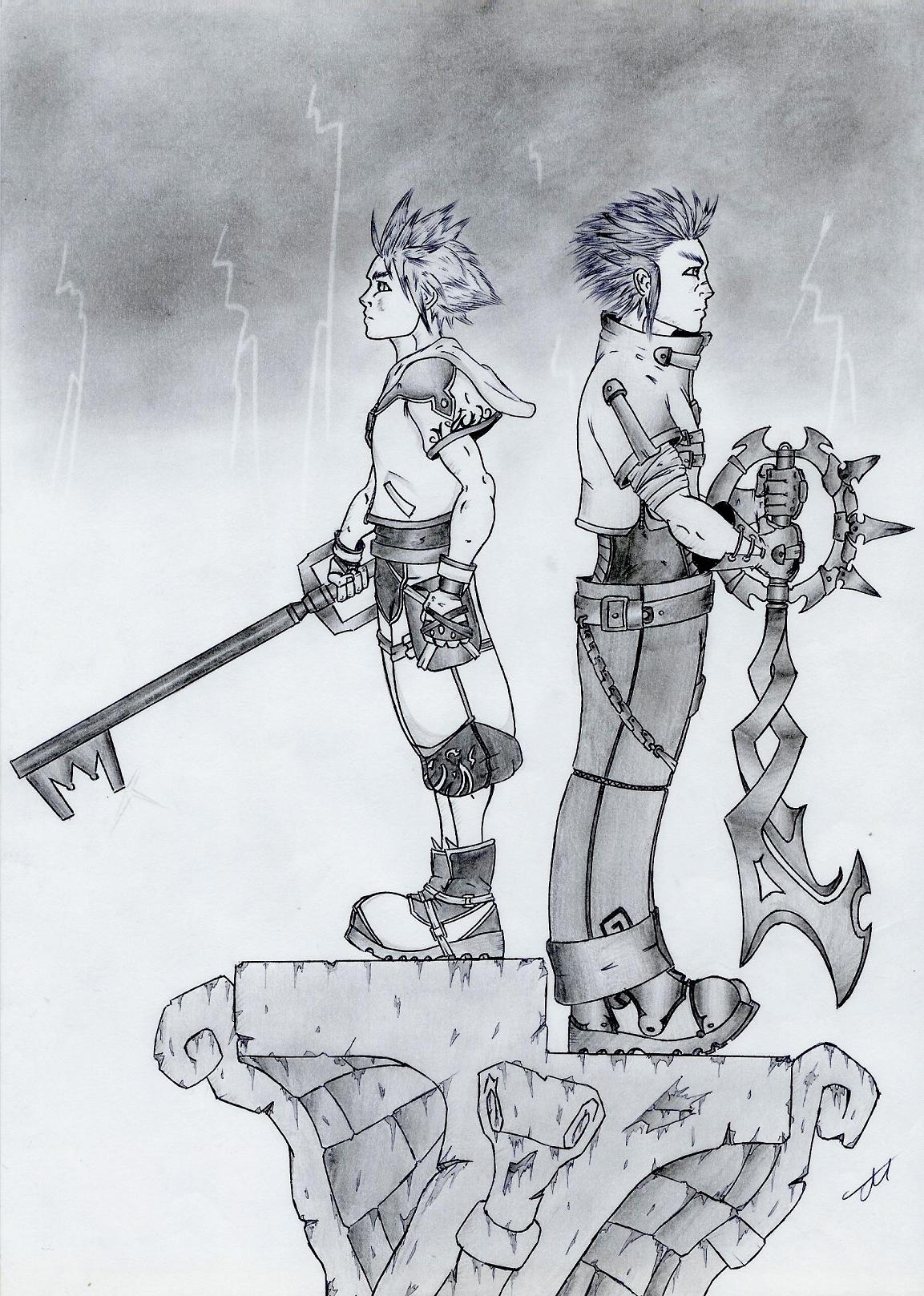 Wallpapers Art - Pencil Fantasy - Characters Sora & Matt