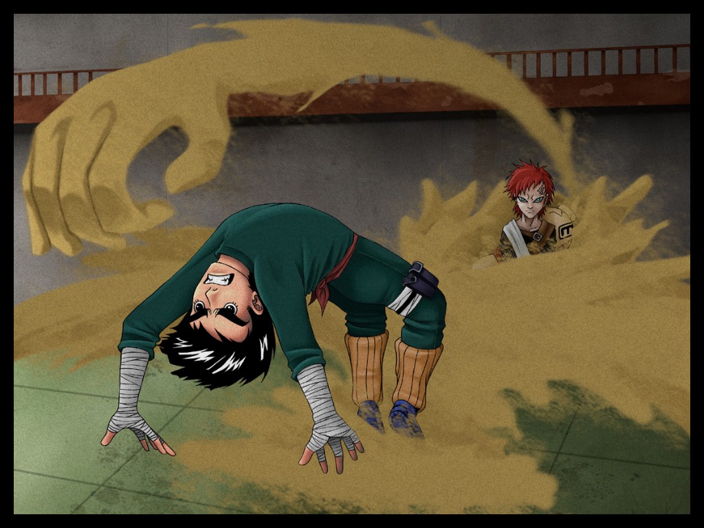 Fonds d'cran Manga Naruto Gaara VS Lee