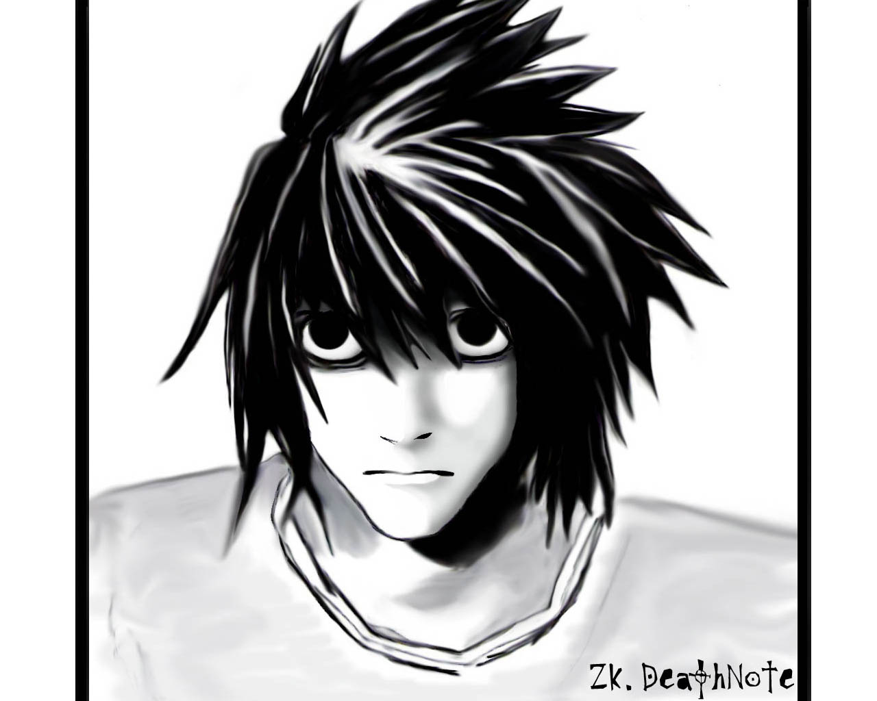 Wallpapers Art - Pencil Manga - Death Note Death Note - L